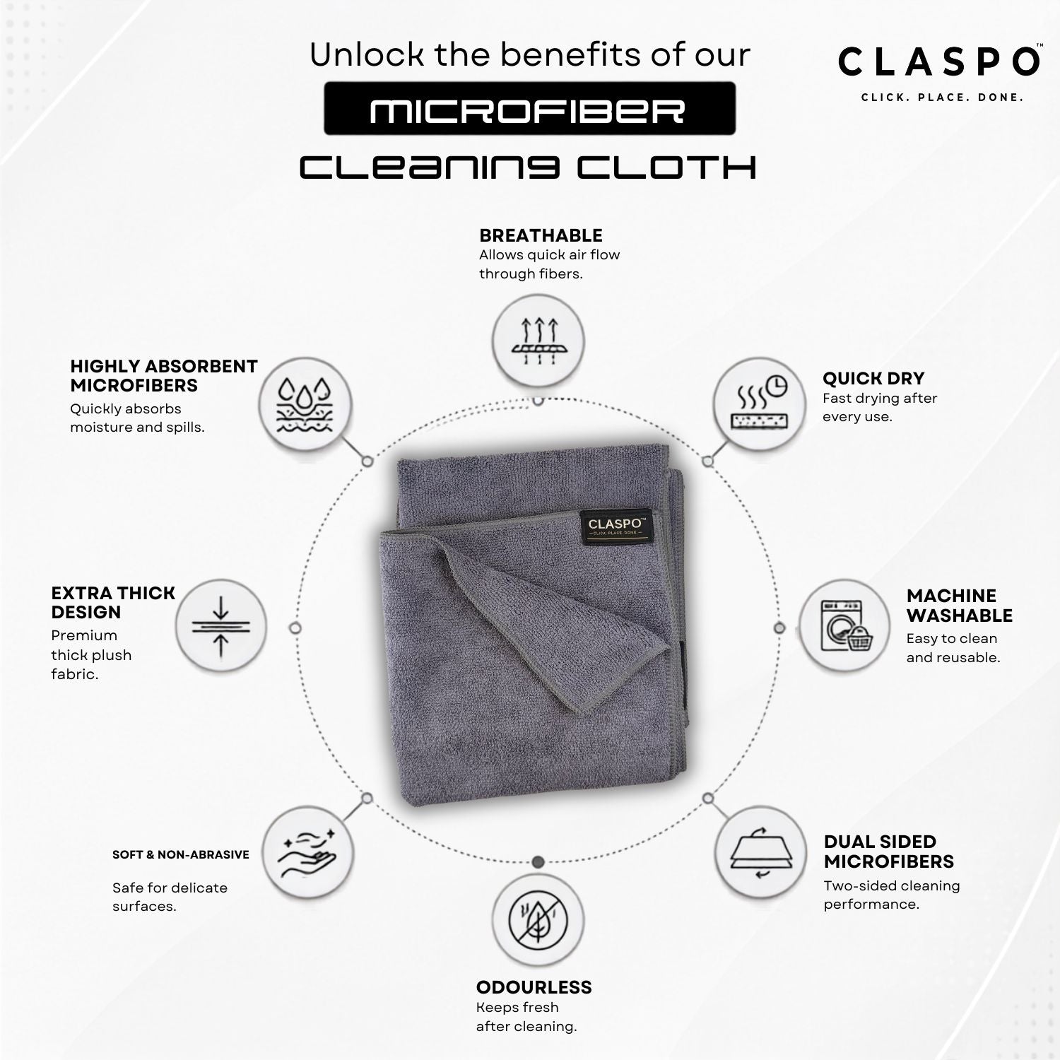 Microfibre Glass Cleaning Cloths Towel (Pack of 4 Units)