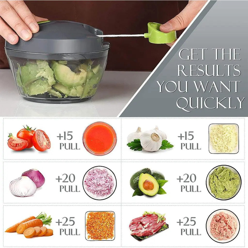 Vegetables Chopper with Hand Pull String