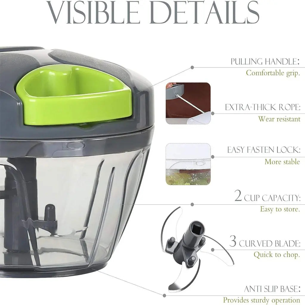 Vegetables Chopper with Hand Pull String