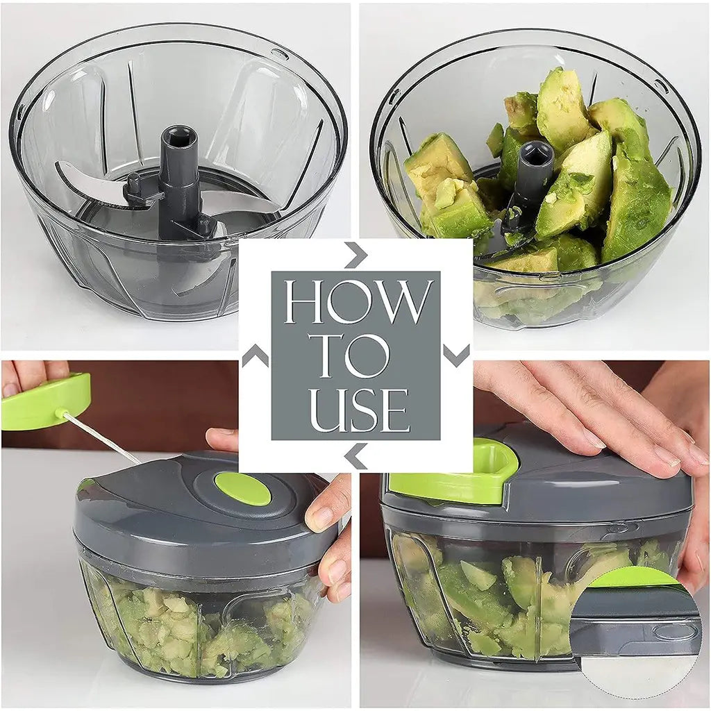 Vegetables Chopper with Hand Pull String